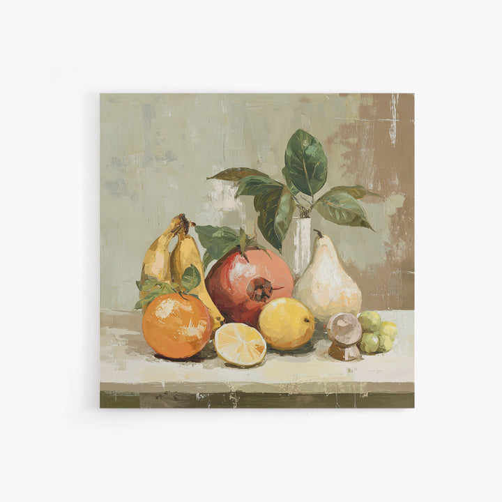 Bold Pop Fruit Composition Framed Canvas Print, Art, Canvas Wall Art, Living Room Decor, Watercolor Art, Boho Wall Art, ART-1x1-16