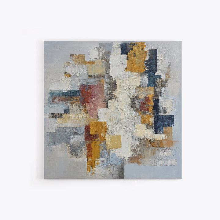 Contemporary Abstract with Layered Pigments and Energetic Canvas Print, Art, Black Art, Living Room Decor, Abstract Art, ART-1x1-26