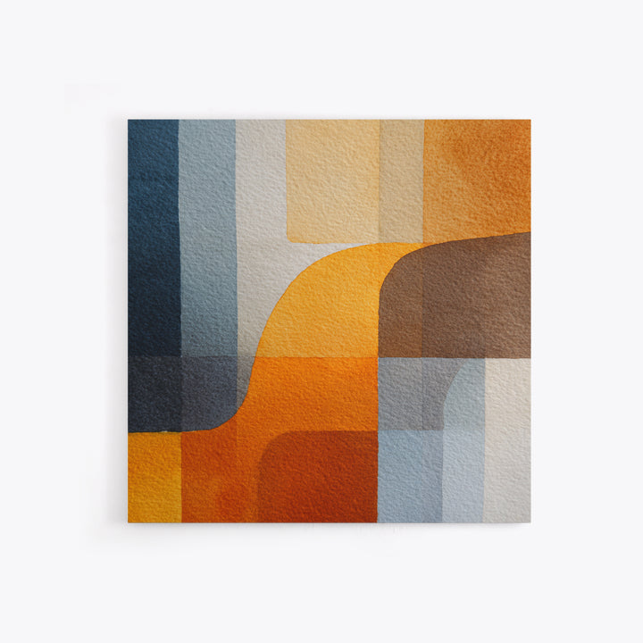 Geometric Color Study Framed Canvas Print, Art, Pink Wall Art, Living Room Decor, Fine Art, Textured Painting, ART-1x1-57