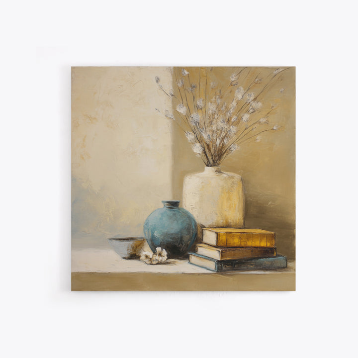 Sunlit Interior Still Life Framed Canvas Print, Art, Prints Wall Art, Living Room Decor, Fine Art, Fine Art Print, ART-1x1-62