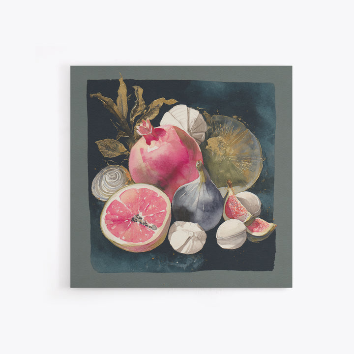 Bold Pop Fruit Composition Framed Canvas Print, Art, Abstract Art, Living Room Decor, Fine Art, Pink Wall Art, ART-1x1-64