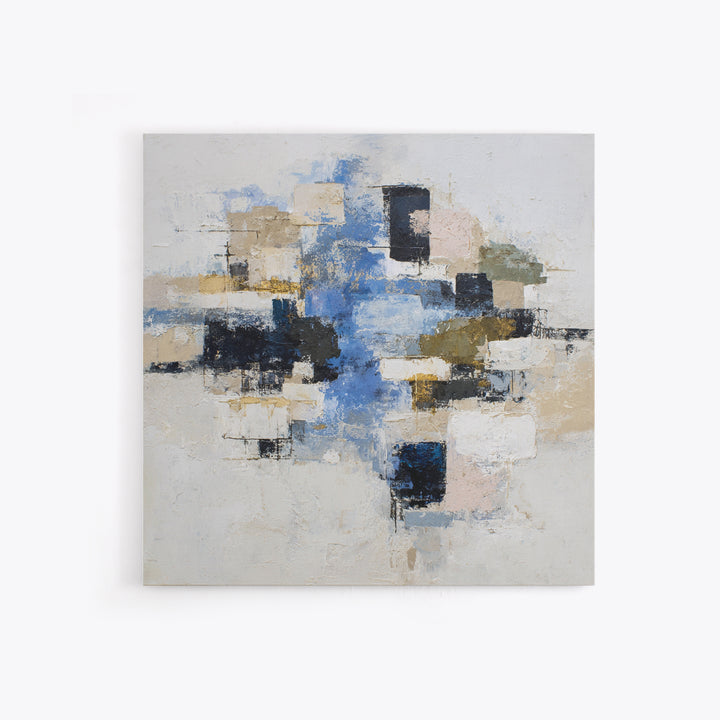 Abstract Water Forms Framed Canvas Print, Art, Pink Wall Art, Living Room Decor, Abstract Art, Textured Painting, ART-1x1-67