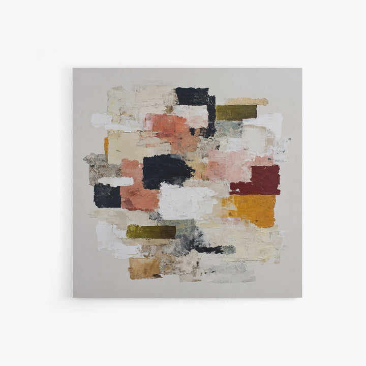 Contemporary Abstract with Layered Pigments and Energetic Canvas Print, Art, Abstract Wall Art, Living Room Decor, ART-1x1-74