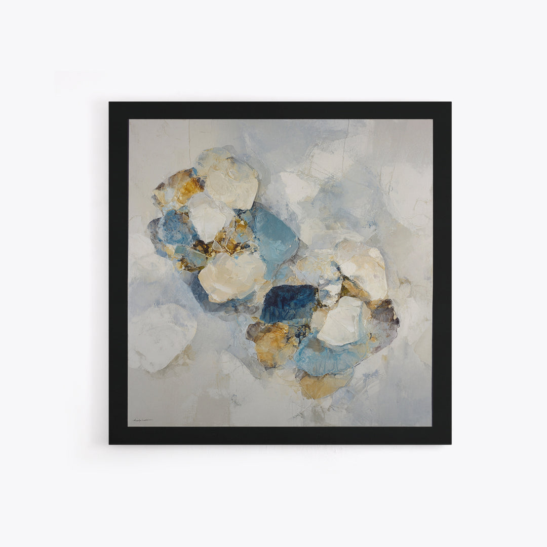 Modern Sculptural Shapes Rendered as Painted Forms Framed Canvas Print, Art, Resin Art, Living Room Decor, Abstract Art, ART-1x1-78