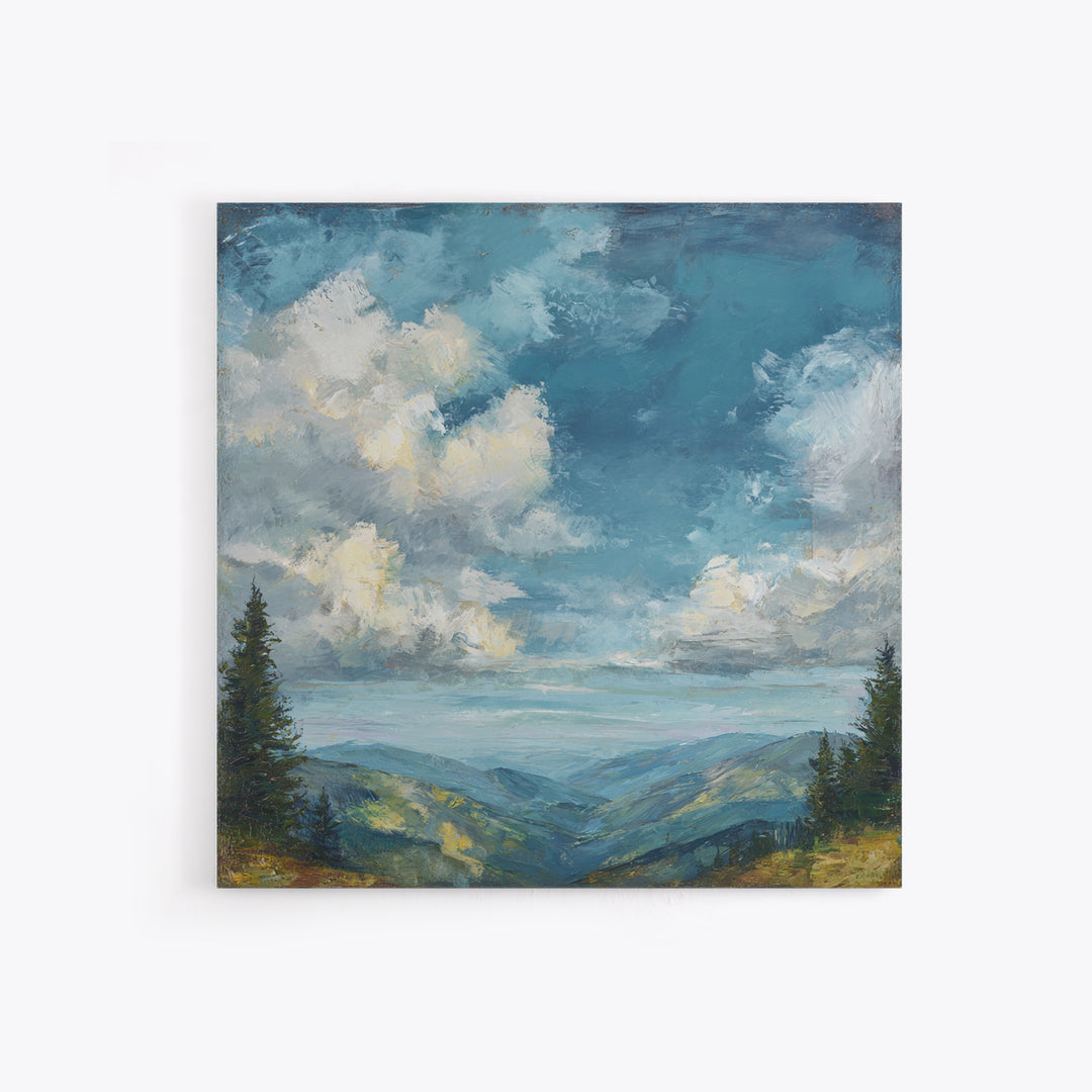 Quiet Mountain Scene Canvas Print, Art, Home Decor, Living Room Decor, Fine Art, Minimalist Decor, Contemporary Art, ART-1x1-89