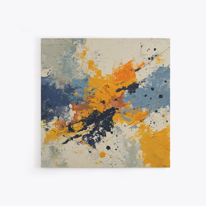 Contemporary Abstract with Layered Pigments and Energetic Canvas Print, Art, Gallery Decor, Living Room Decor, Abstract Art, ART-1x1-98