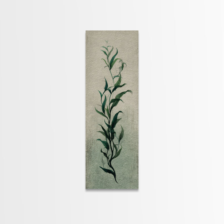 Minimal Botanical Ink Drawing on Handmade Paper Canvas Print, Art, Neutral Decor, Living Room Decor, Fine Art, ART-1x3-17