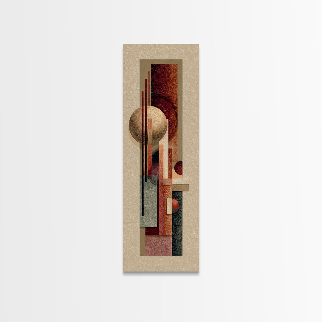 Modern Sculptural Shapes Rendered as Painted Forms Canvas Print, Art, Wood Wall Art, Living Room Decor, Fine Art, ART-1x3-42