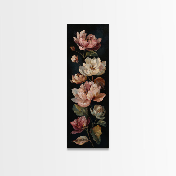 Romantic Floral Oil Painting Canvas Print, Art, Fine Art Print, Living Room Decor, Oil Painting, Digital Art, ART-1x3-44