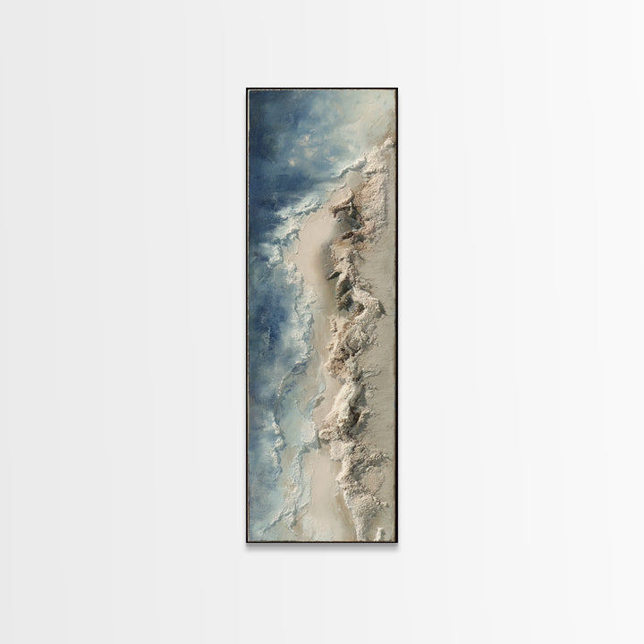 Dramatic Seascape with Foam and Storm Clouds Canvas Print, Art, Luxury Decor, Living Room Decor, Abstract Art, ART-1x3-60