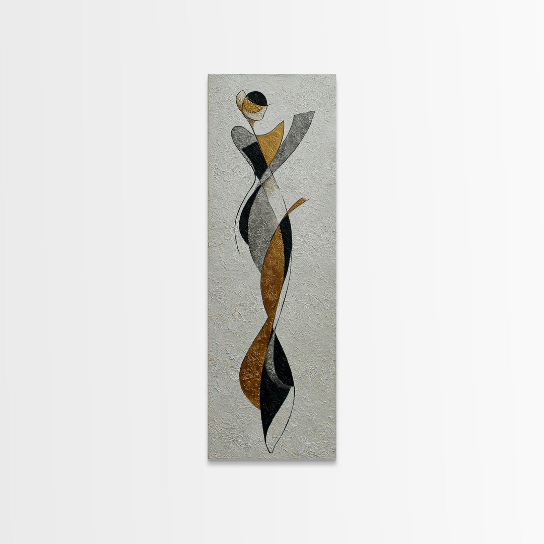 Simple Monochrome Figure Study Canvas Print, Art, Art Print, Living Room Decor, Fine Art, Canvas Wall Art, Abstract Art, ART-1x3-72