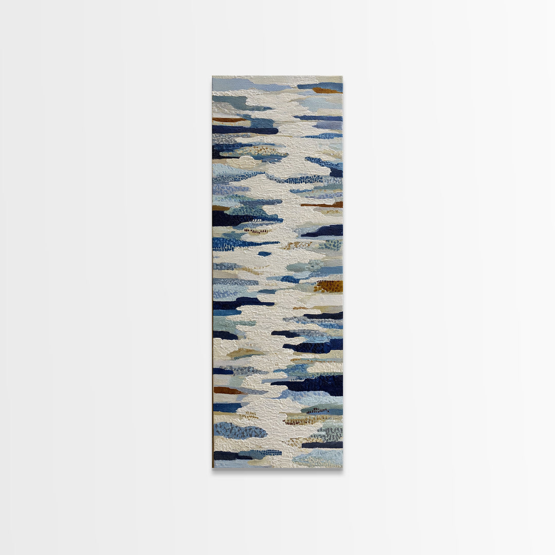 Abstract Water Forms Framed Canvas Print, Art, Wall Art Prints, Living Room Decor, Fine Art, Ai Art, Textured Wall Art, ART-1x3-79