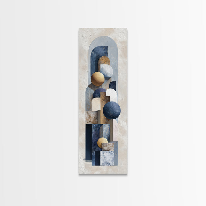Modern Sculptural Shapes Rendered as Painted Forms Canvas Print, Art, Neutral Decor, Living Room Decor, Abstract Art, ART-1x3-90