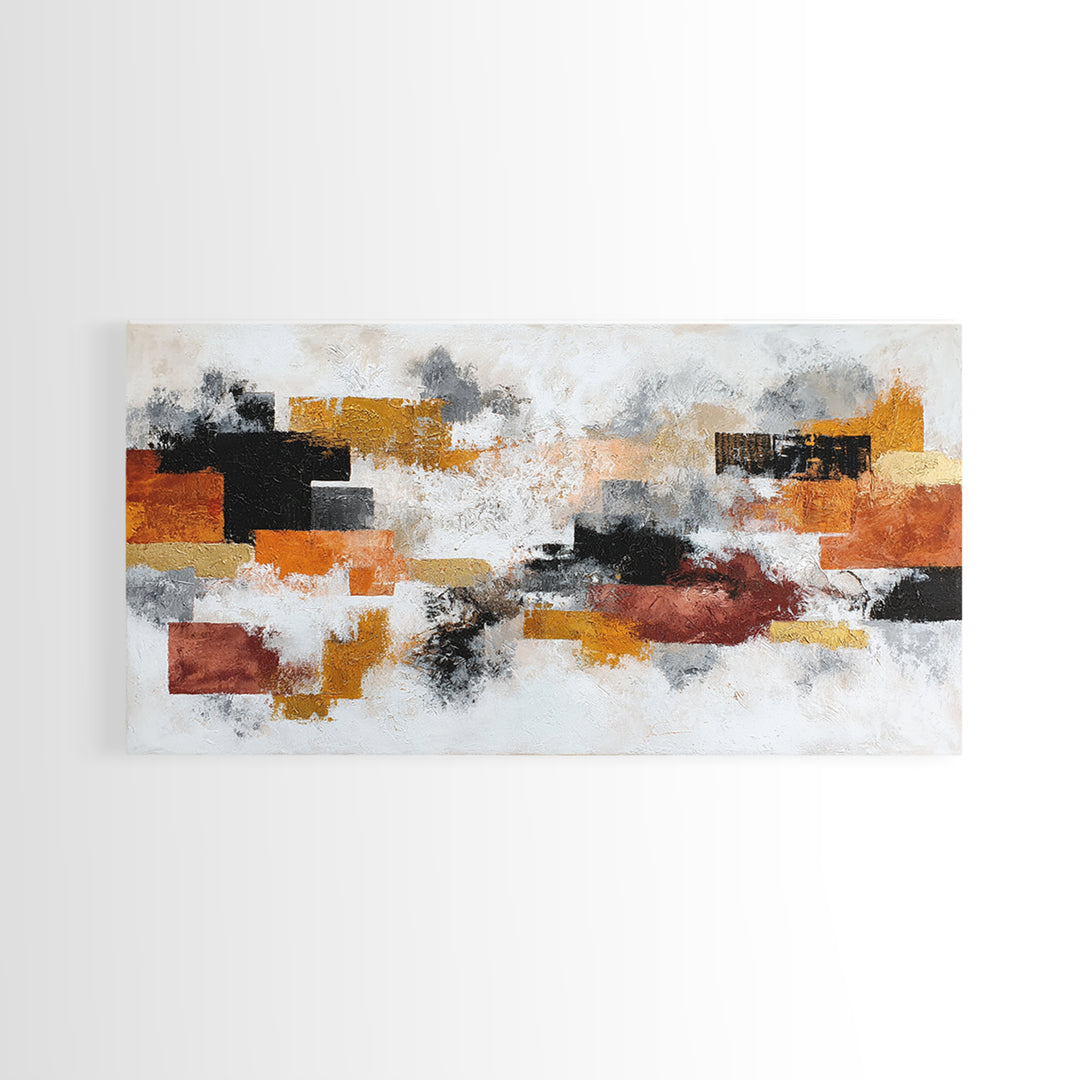 Contemporary Abstract with Layered Pigments and Energetic Canvas Print, Art, Gallery Decor, Living Room Decor, Abstract Art, ART-2x1-22