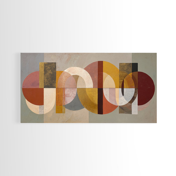 Geometric Color Study Canvas Print, Art, Living Room Decor, Abstract Art, Art Nouveau, Framed Wall Art, Canvas Wall Art, ART-2x1-53
