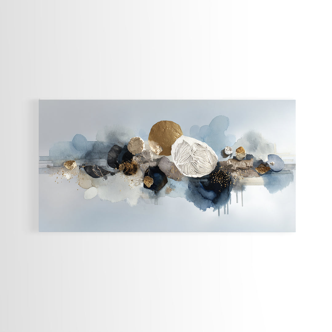 Modern Sculptural Shapes Rendered as Painted Forms Canvas Print, Art, Contemporary Art, Living Room Decor, Abstract Art, ART-2x1-74