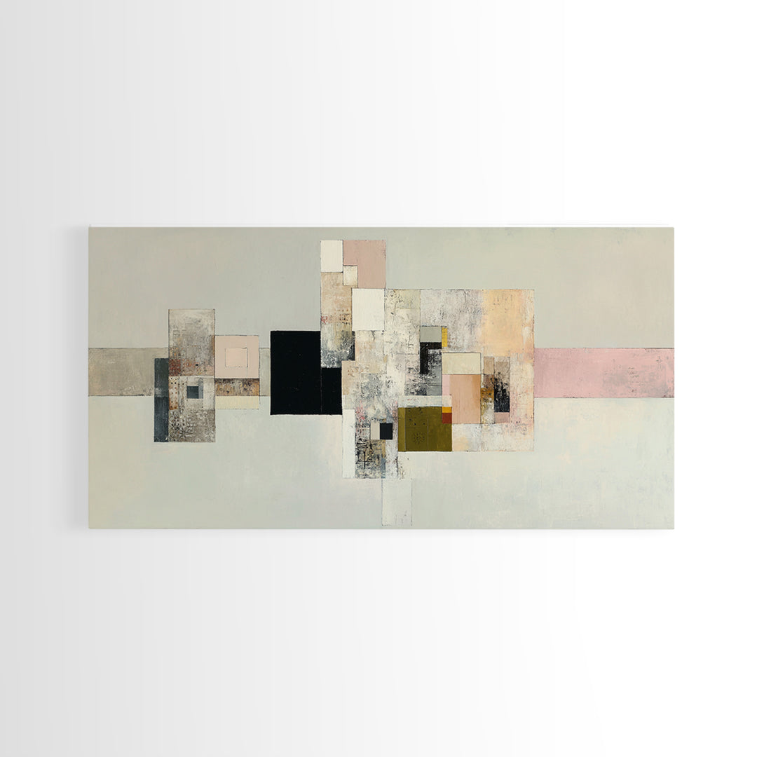Geometric Color Study Canvas Print, Art, Living Room Decor, Abstract Art, Art Nouveau, Framed Wall Art, Canvas Wall Art, ART-2x1-77