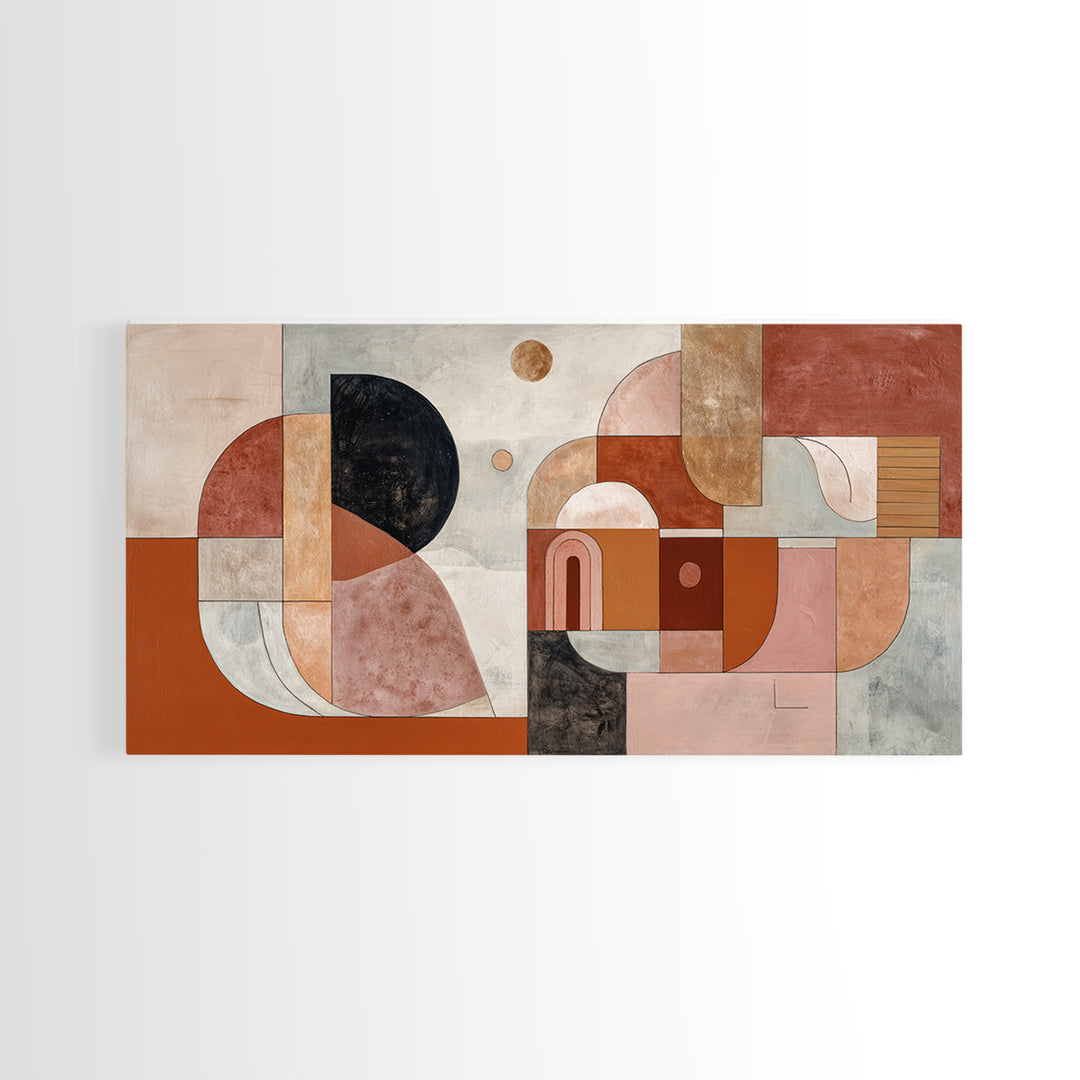 Modern Sculptural Shapes Rendered as Painted Forms Canvas Print, Art, Contemporary Art, Living Room Decor, Abstract Art, ART-2x1-98