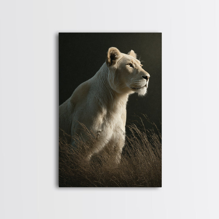 Elegant Animal Portrait Framed Canvas Print, Art, Home Decor, Living Room Decor, Fine Art, Minimalist Decor, ART-2x3-2