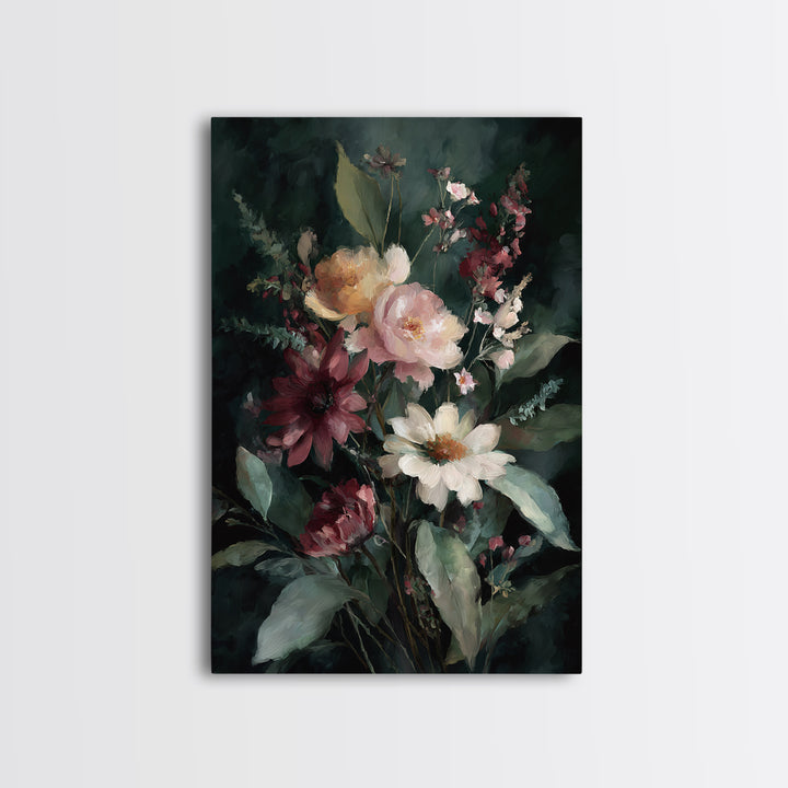 Painterly Meadow with Loose Impressionist Flowers Canvas Print, Art, Boho Wall Art, Living Room Decor, Fine Art, ART-2x3-23
