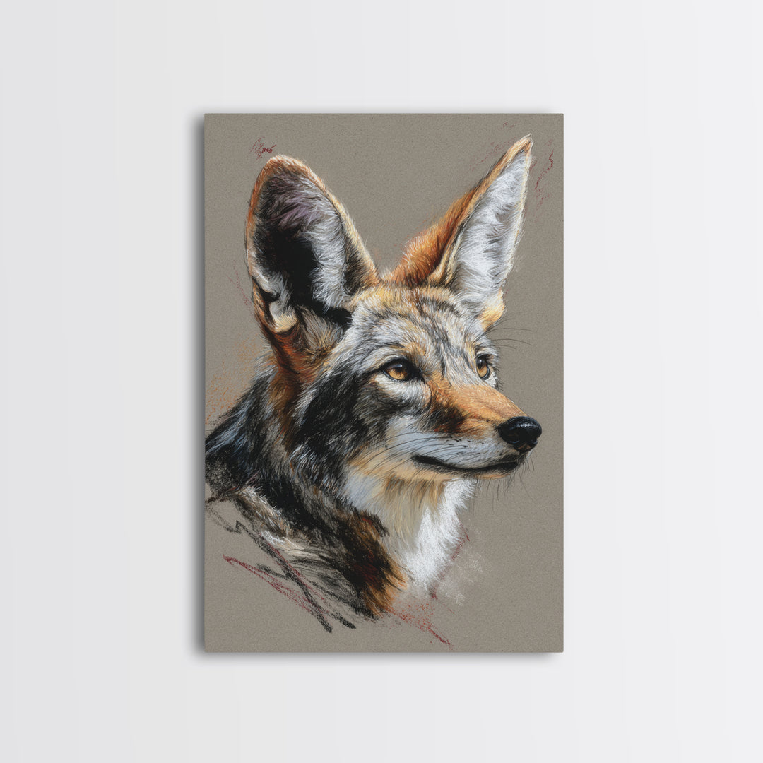Elegant Animal Portrait Framed Canvas Print, Art, Home Decor, Living Room Decor, Fine Art, Minimalist Decor, ART-2x3-26