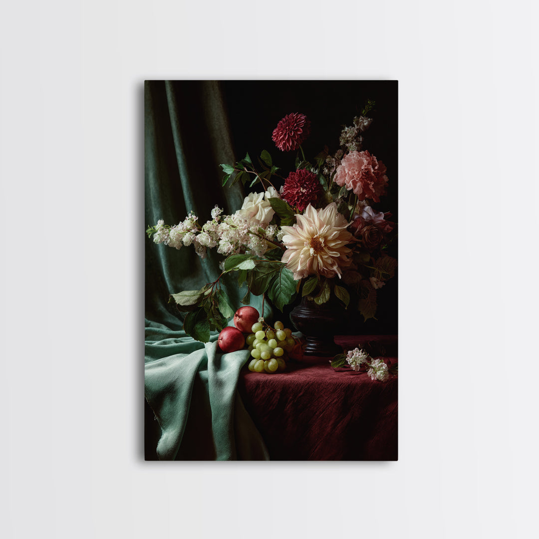 Museum Still Life Framed Canvas Print, Art, Wall Art, Living Room Decor, Fine Art, Original Art, Art Nouveau, ART-2x3-33