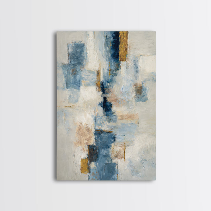 Modern Sculptural Shapes Rendered as Painted Forms Framed Canvas Print, Art, Luxury Decor, Living Room Decor, Abstract Art, ART-2x3-38