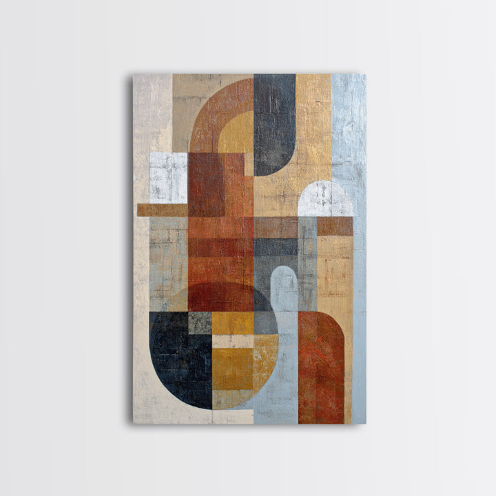 Geometric Color Study Framed Canvas Print, Art, Textured Painting, Living Room Decor, Fine Art, Digital Wall Art, ART-2x3-41