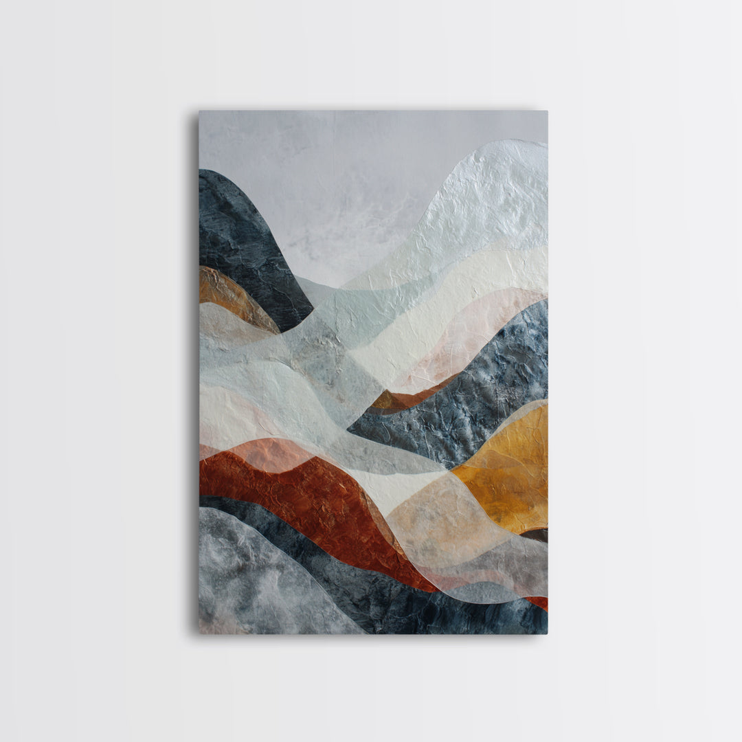 Contemporary Abstract with Layered Pigments and Energetic Canvas Print, Art, Contemporary Art, Living Room Decor, Abstract Art, ART-2x3-58