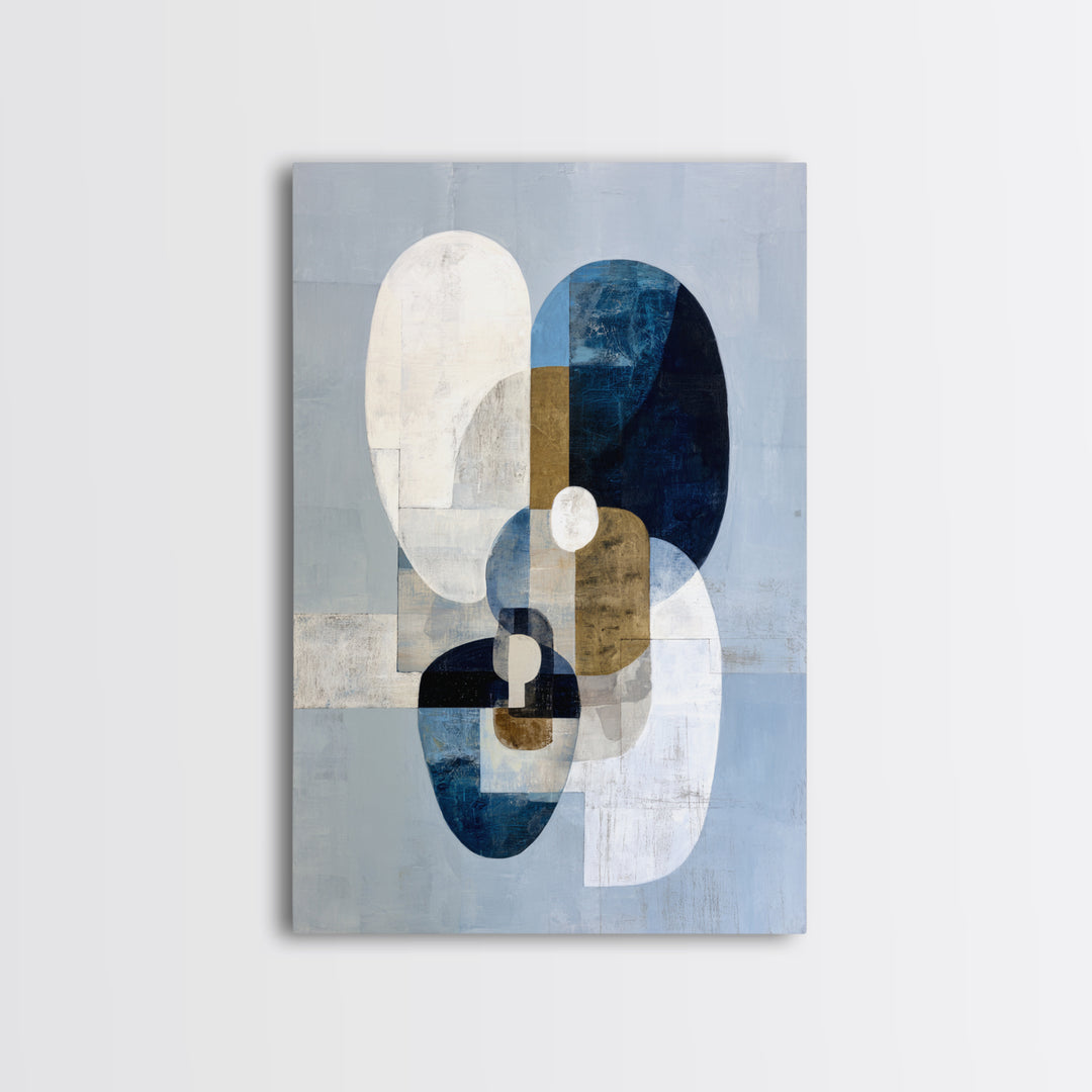 Modern Sculptural Shapes Rendered as Painted Forms Canvas Print, Art, Wall Art, Living Room Decor, Fine Art, ART-2x3-62