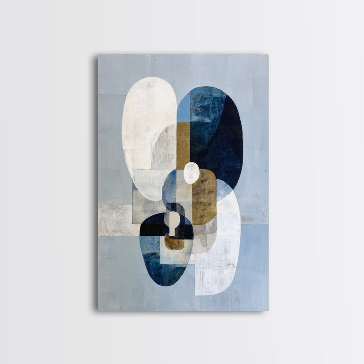 Modern Sculptural Shapes Rendered as Painted Forms Canvas Print, Art, Wall Art, Living Room Decor, Fine Art, ART-2x3-62