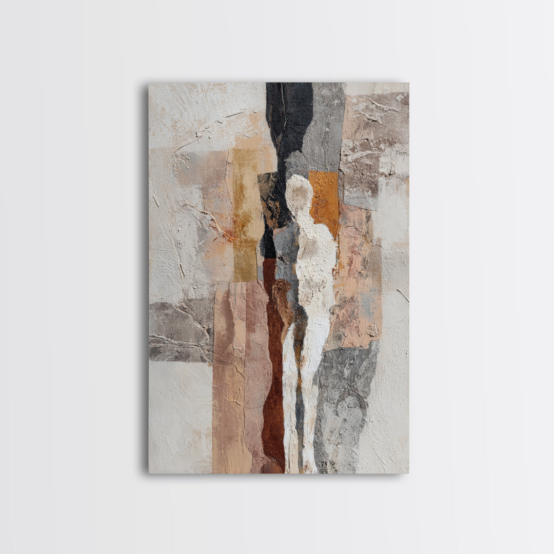 Textured Neutral Abstraction Framed Canvas Print, Art, Art Print, Living Room Decor, Abstract Art, Canvas Wall Art, ART-2x3-69