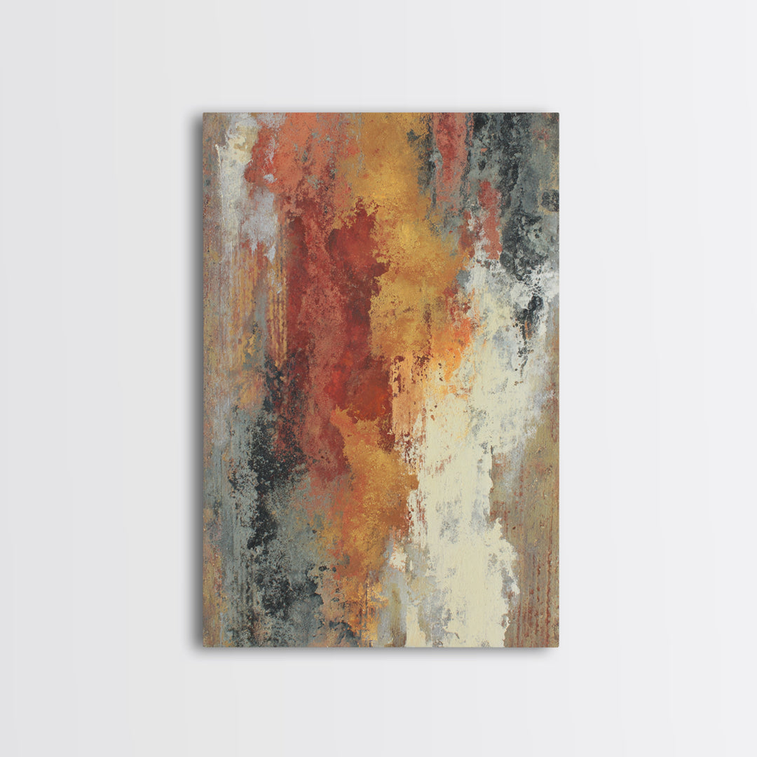 Contemporary Abstract with Layered Pigments and Energetic Canvas Print, Art, Contemporary Art, Living Room Decor, Abstract Art, ART-2x3-82