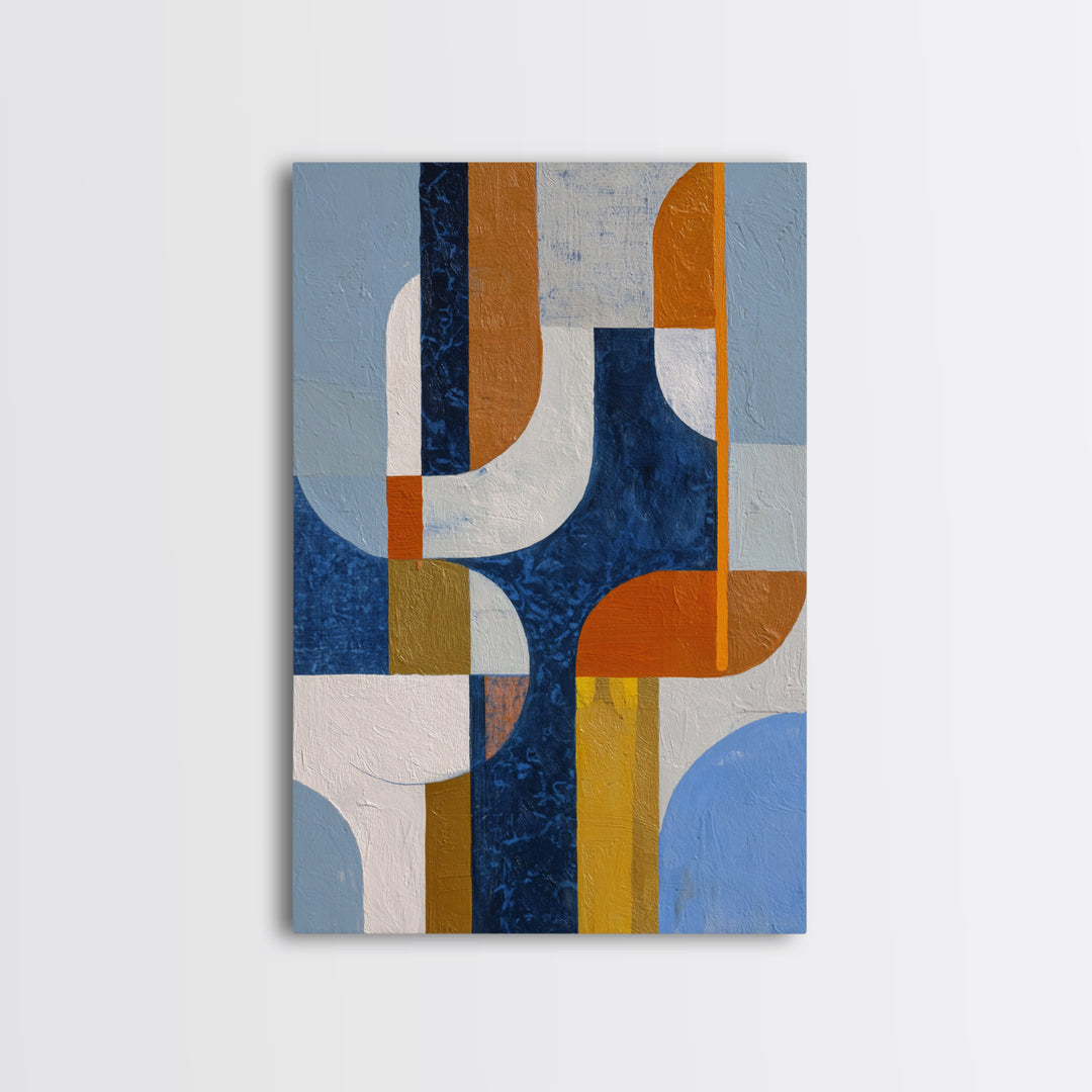 Geometric Color Study Framed Canvas Print, Art, Art Commission, Living Room Decor, Abstract Art, Black Art, Framed Art, ART-2x3-89