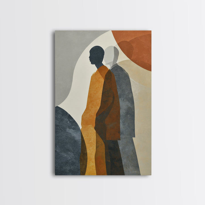 Simple Monochrome Figure Study Framed Canvas Print, Art, Framed Art, Living Room Decor, Fine Art, Neutral Decor, ART-2x3-92