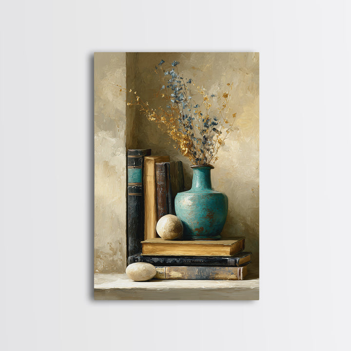 Sunlit Interior Still Life Framed Canvas Print, Art, Art Prints, Living Room Decor, Fine Art, Framed Wall Art, ART-2x3-94