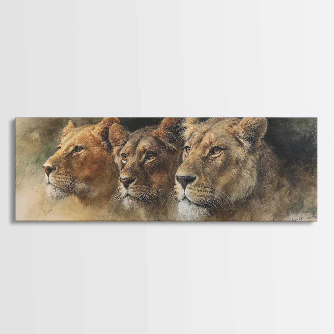 Elegant Animal Portrait Framed Canvas Print, Art, Textured Painting, Living Room Decor, Fine Art, Digital Wall Art, ART-3x1-10