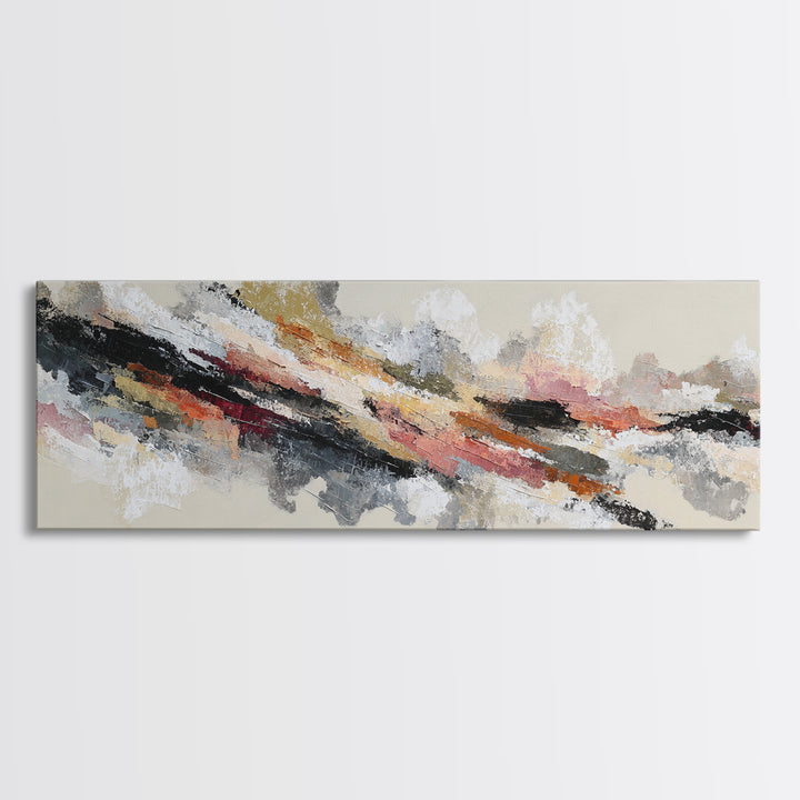 Contemporary Abstract with Layered Pigments and Energetic Canvas Print, Art, Digital Art, Living Room Decor, ART-3x1-18