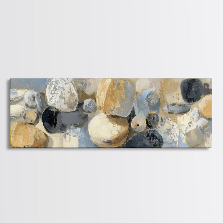 Modern Sculptural Shapes Rendered as Painted Forms Canvas Print, Art, Wall Decor, Living Room Decor, Fine Art, ART-3x1-22