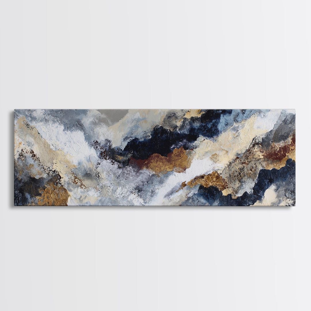 Textured Neutral Abstraction Canvas Print, Art, Art Commission, Living Room Decor, Fine Art, Black Art, Framed Art, ART-3x1-29
