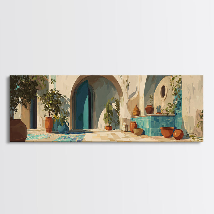 Architectural Archway in Warm Mediterranean Light Canvas Print, Art, Art Print, Living Room Decor, Fine Art, ART-3x1-38