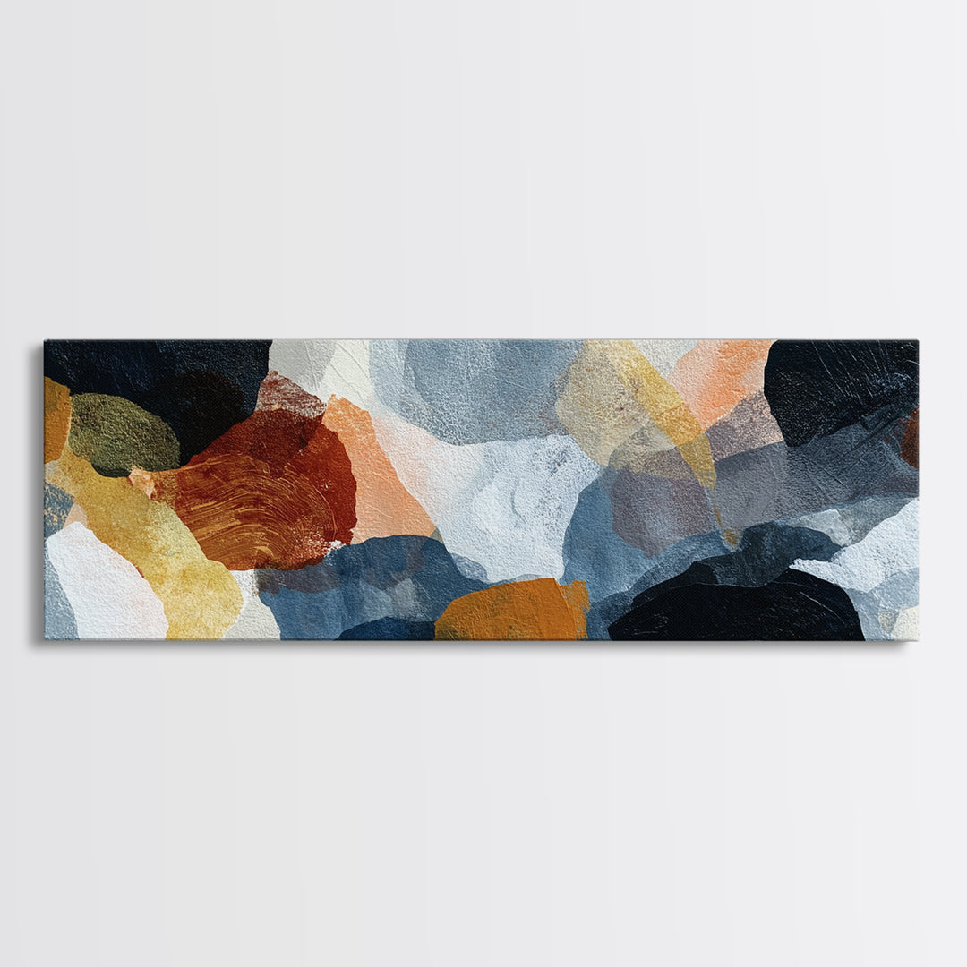 Contemporary Abstract with Layered Pigments and Energetic Canvas Print, Art, Wall Art for Mom, Living Room Decor, Abstract Art, ART-3x1-42