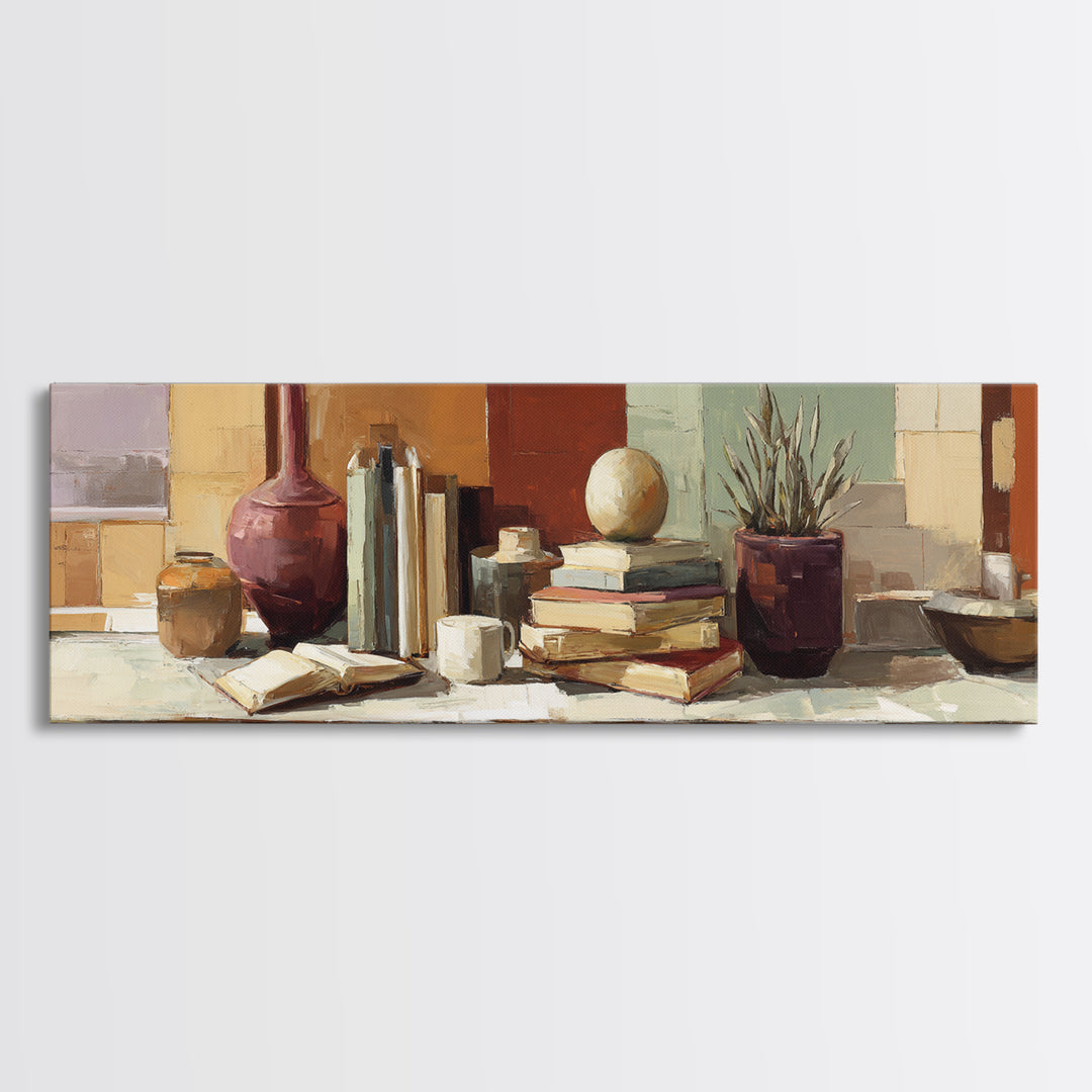 Sunlit Interior Still Life Canvas Print, Art, Ai Art, Living Room Decor, Fine Art, Home Decor, Gallery Decor, ART-3x1-54