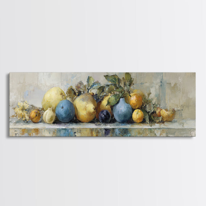 Bold Pop Fruit Composition Framed Canvas Print, Art, Luxury Decor, Living Room Decor, Fine Art, Metal Wall Art, ART-3x1-56