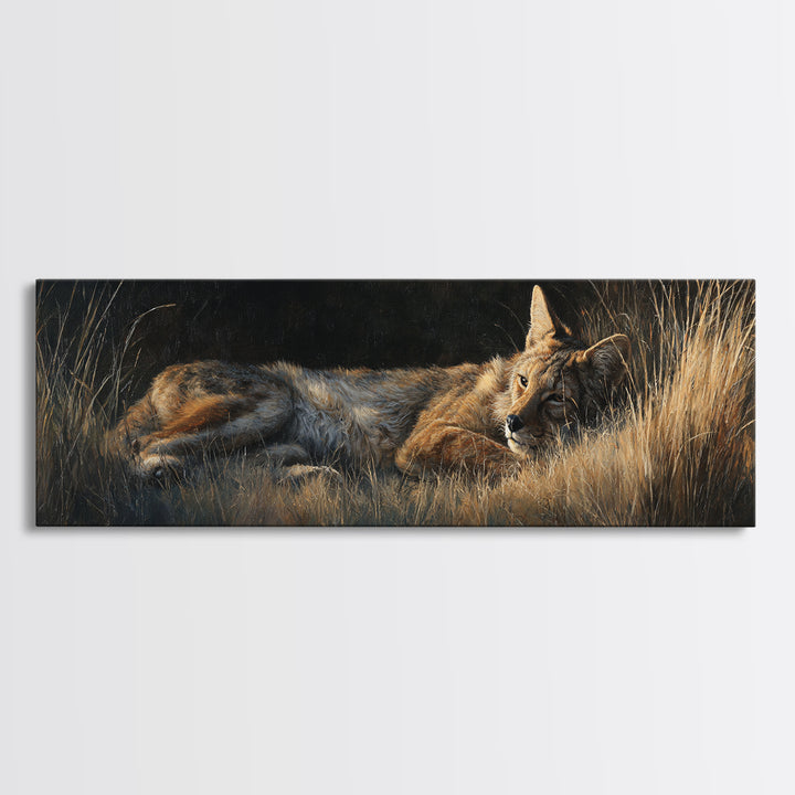 Elegant Animal Portrait Framed Canvas Print, Art, Art Commission, Living Room Decor, Fine Art, Black Art, Framed Art, ART-3x1-58