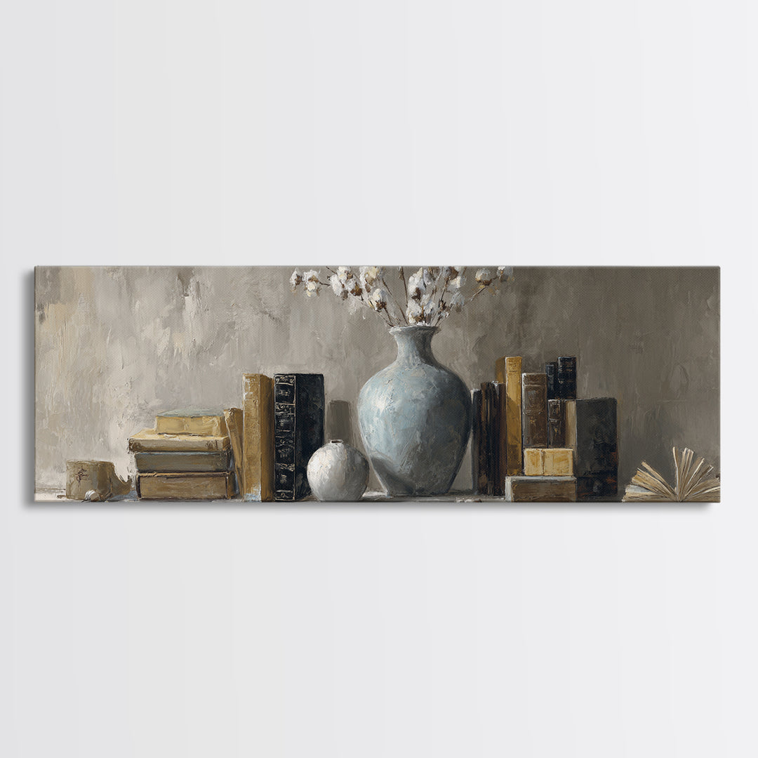 Sunlit Interior Still Life Canvas Print, Art, Canvas Art, Living Room Decor, Fine Art, Horizontal Wall Art, Home Decor, ART-3x1-6