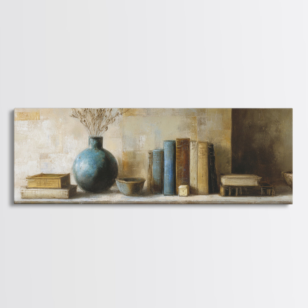Sunlit Interior Still Life Canvas Print, Art, Textured Painting, Living Room Decor, Fine Art, Digital Wall Art, ART-3x1-78