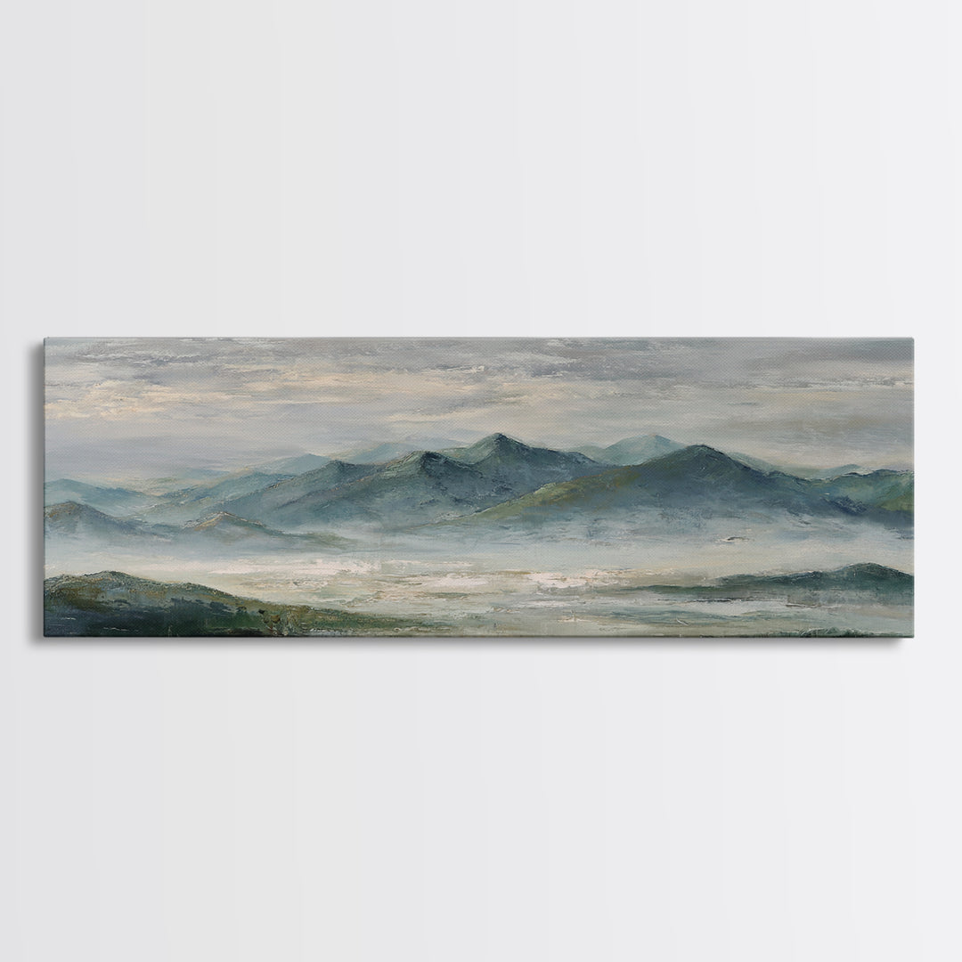 Quiet Mountain Scene Framed Canvas Print, Art, Art Print, Living Room Decor, Fine Art, Canvas Wall Art, Abstract Art, ART-3x1-9