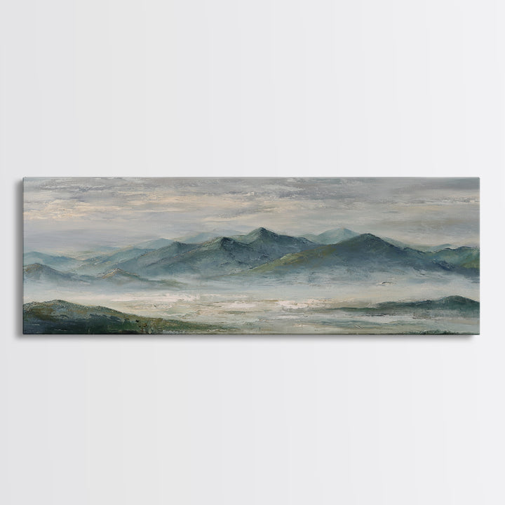 Quiet Mountain Scene Framed Canvas Print, Art, Art Print, Living Room Decor, Fine Art, Canvas Wall Art, Abstract Art, ART-3x1-9