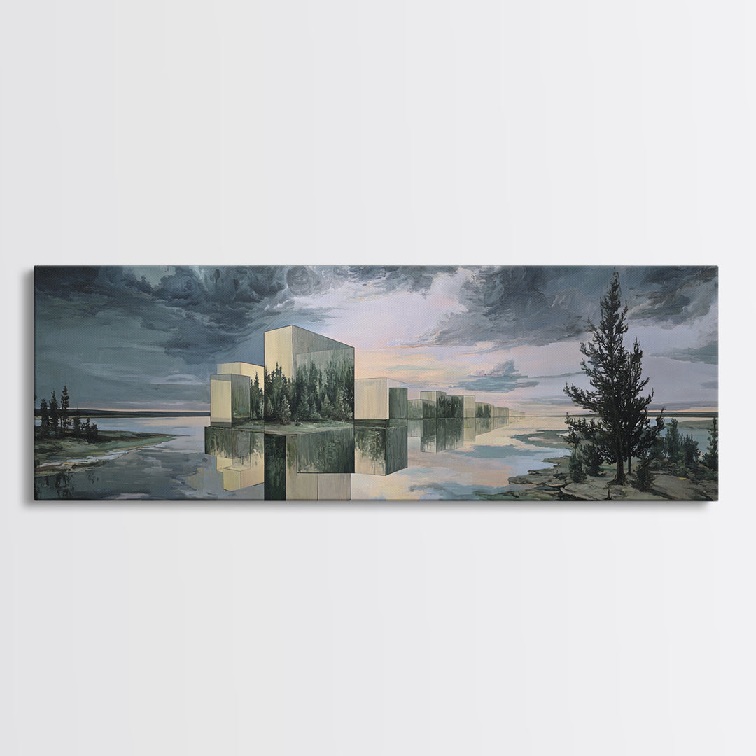 Surreal Dream Landscape Framed Canvas Print, Art, Gallery Decor, Living Room Decor, Oil Painting, Contemporary Art, ART-3x1-99